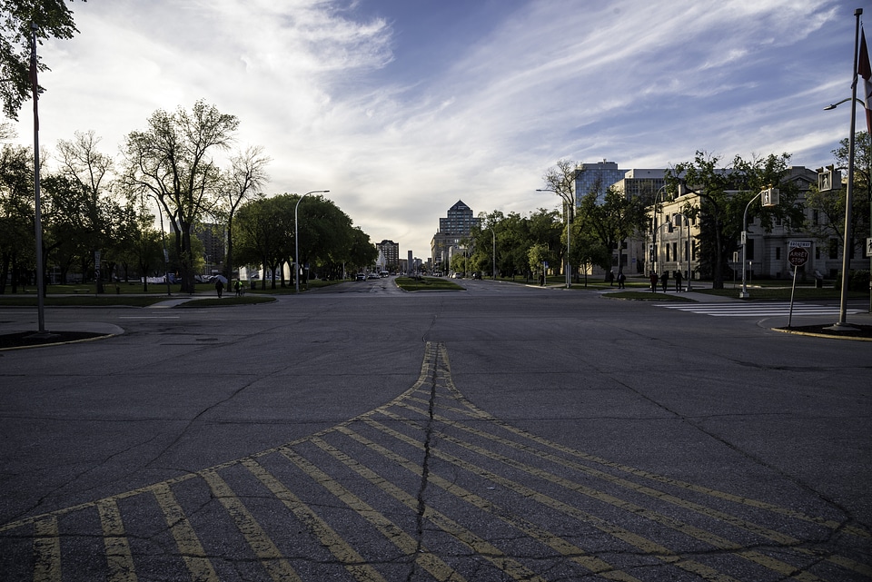 Large road intersection in Winnipeg