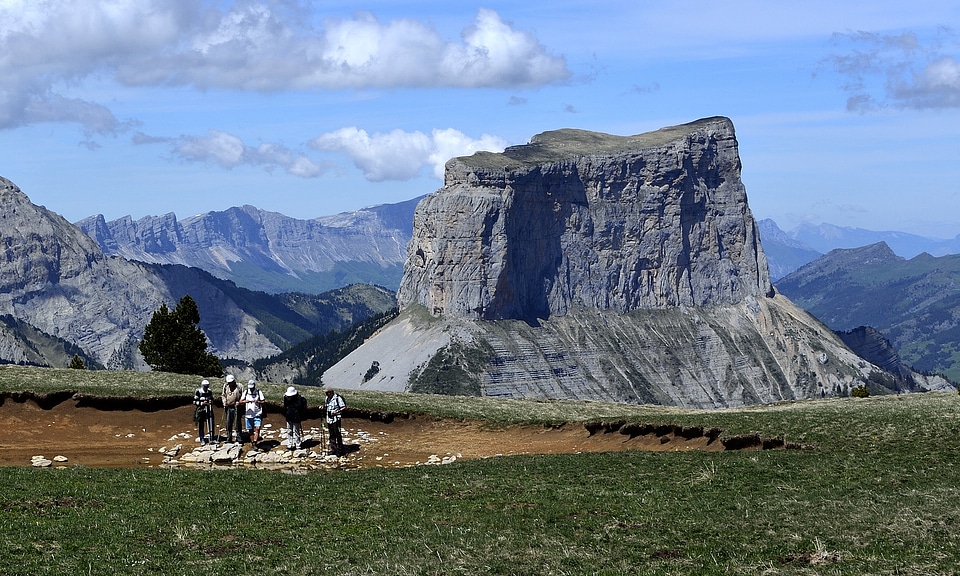 Bare stone structure in the landscape