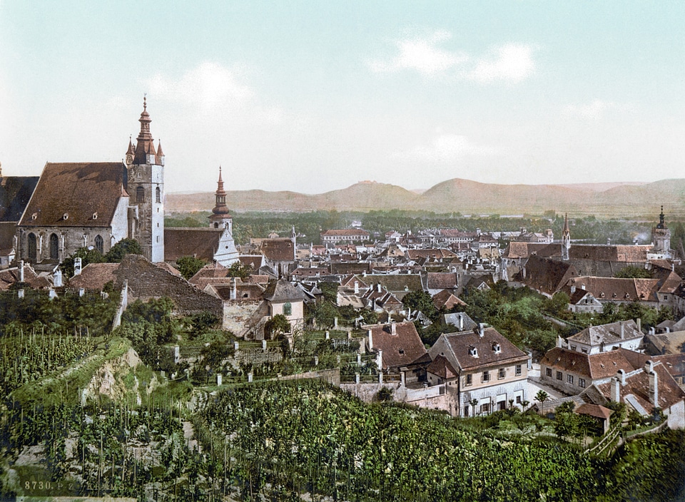View of Krems in 1900 in Austria
