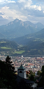 Panoramic view looking down in Innsbruck, Austria photo