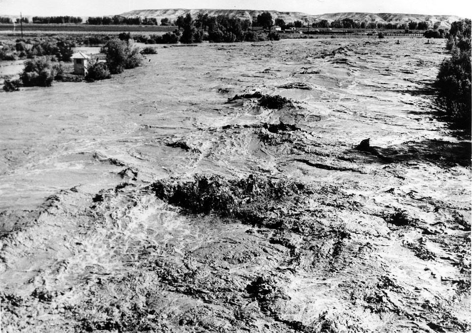 Flooding of Greybull River near Basin, Wyoming