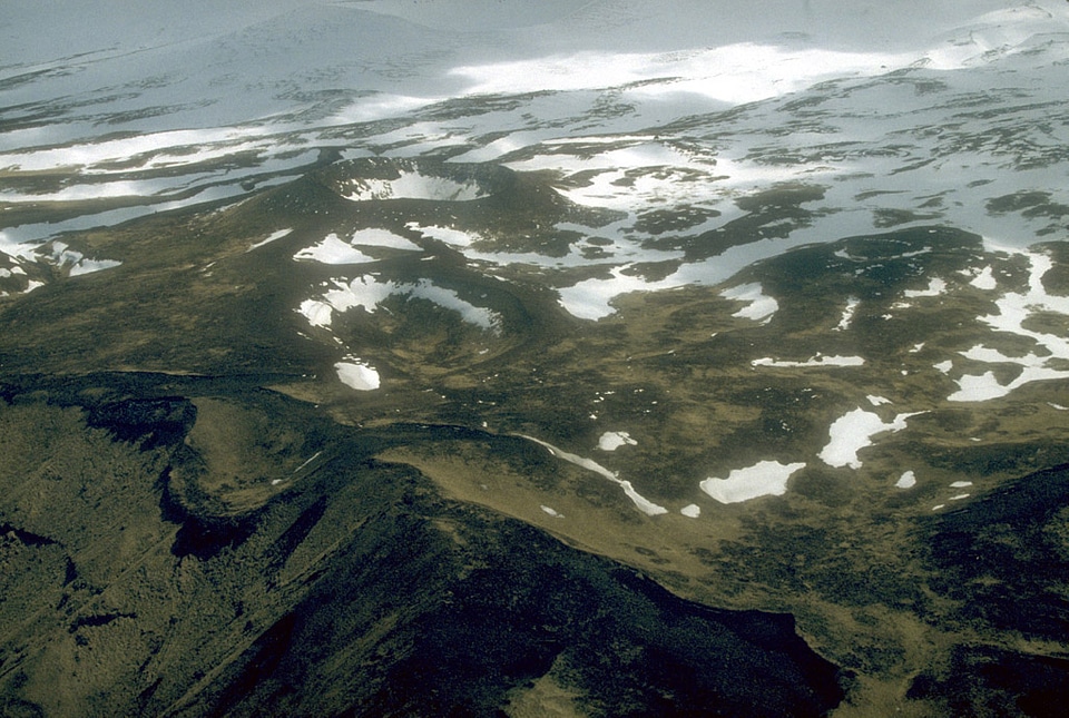 Aerial view of the Point Kadin vents in Unalaska, Alaska