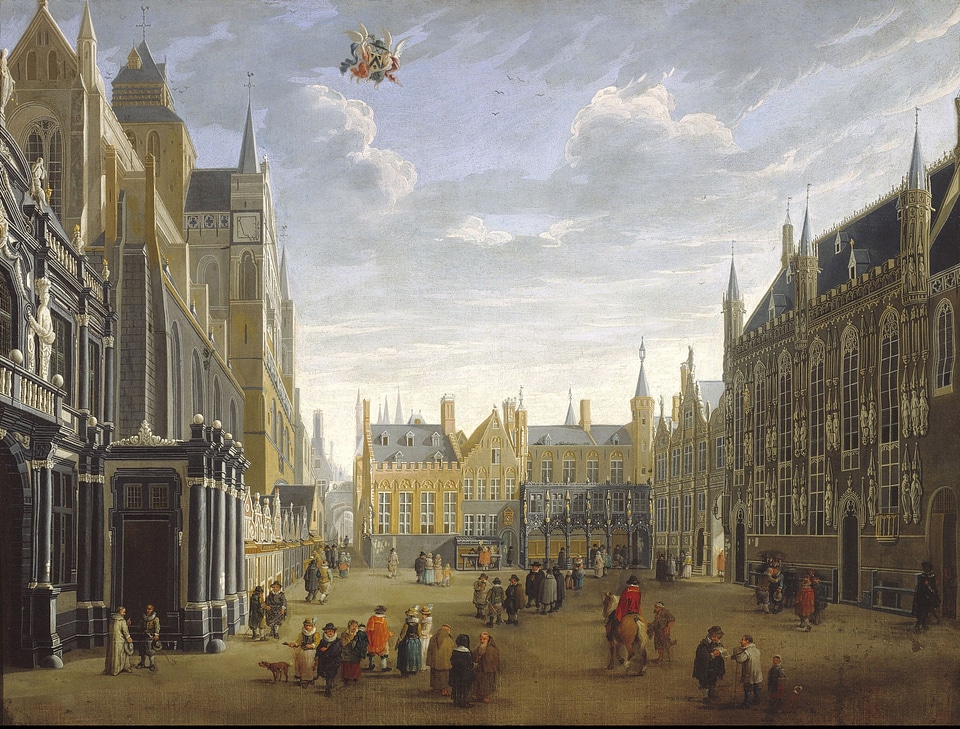 The Burg in Bruges around 1695 in Belgium