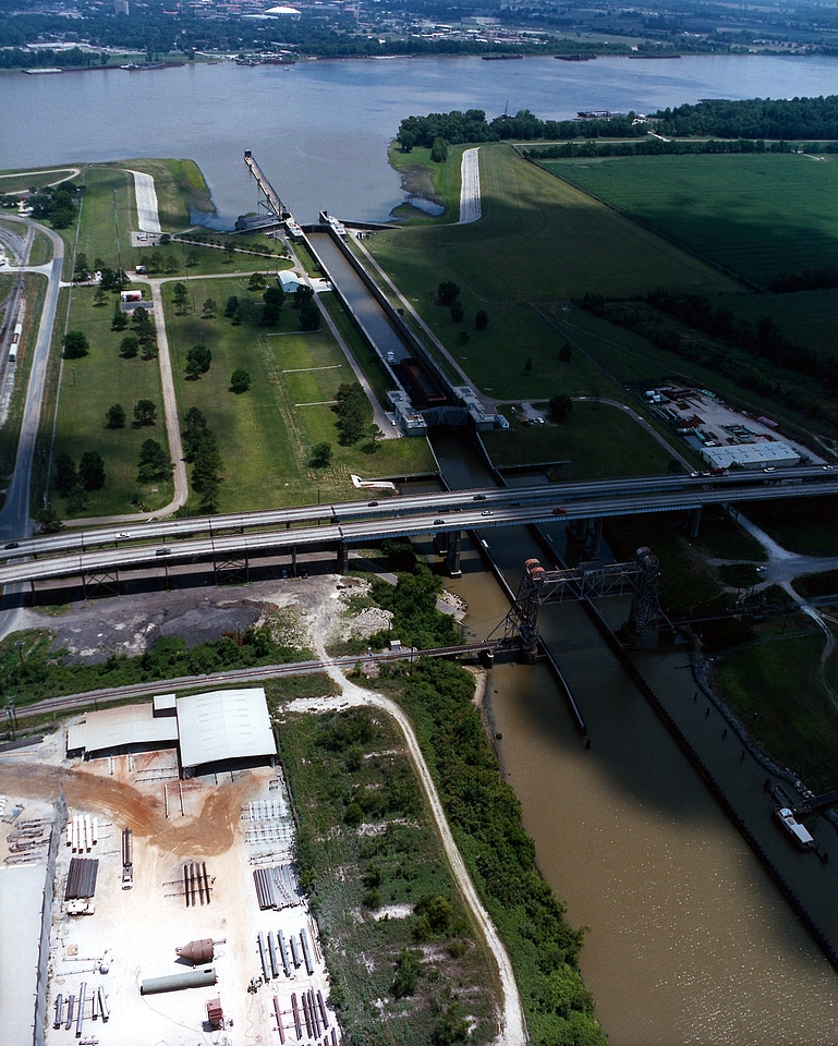 Aerial View of the Port Allen Lock in Louisiana