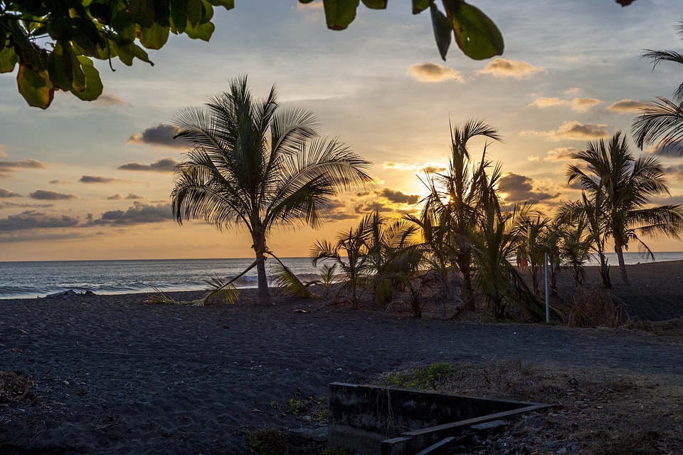 Sunset on the Coast Rican Beach