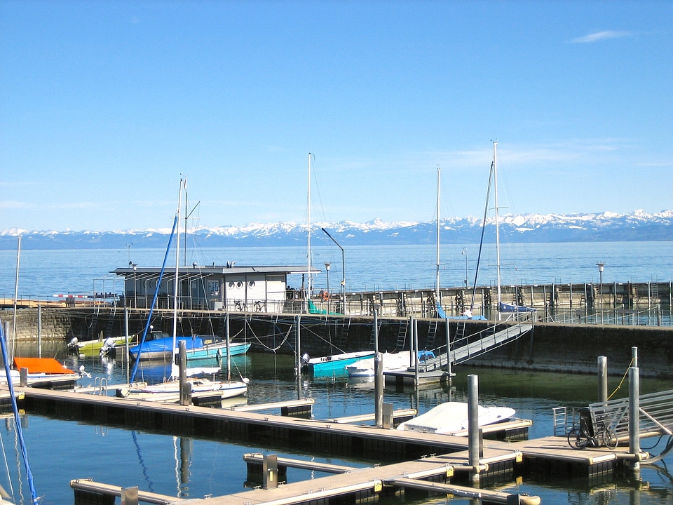 Port lake constance alpine