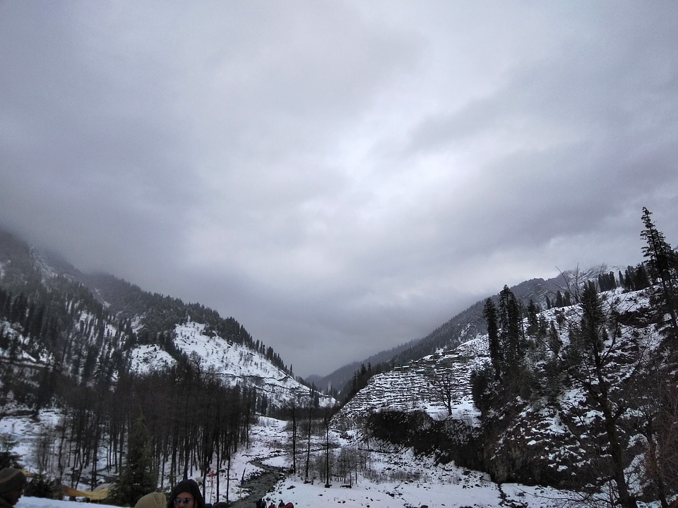 Cloudy winter landscape