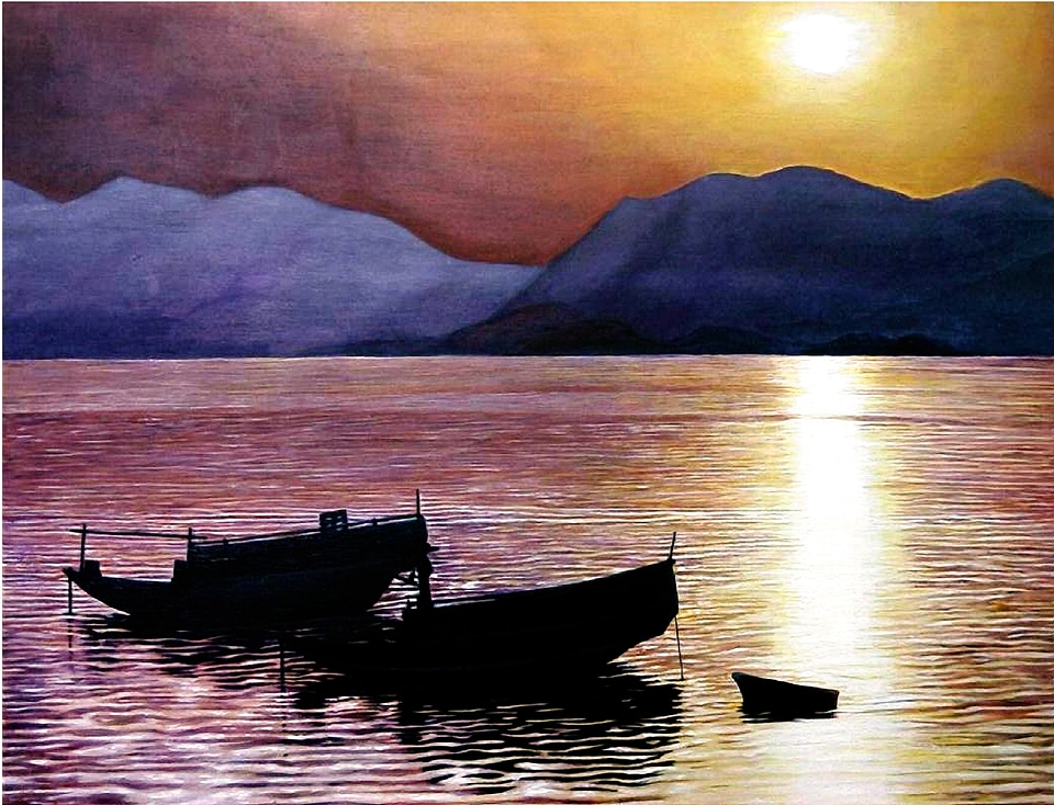 Tolo Harbour with Acrylic Paints 