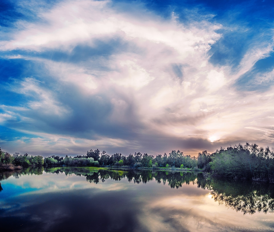 Marble sky and lake in Spain