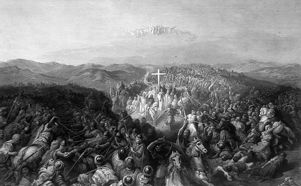Battle of Ascalon engraving during the first Crusade