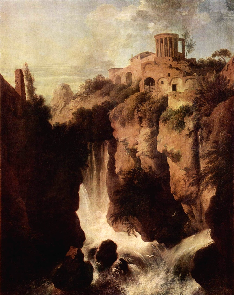 Waterfalls of Tivoli in Italy