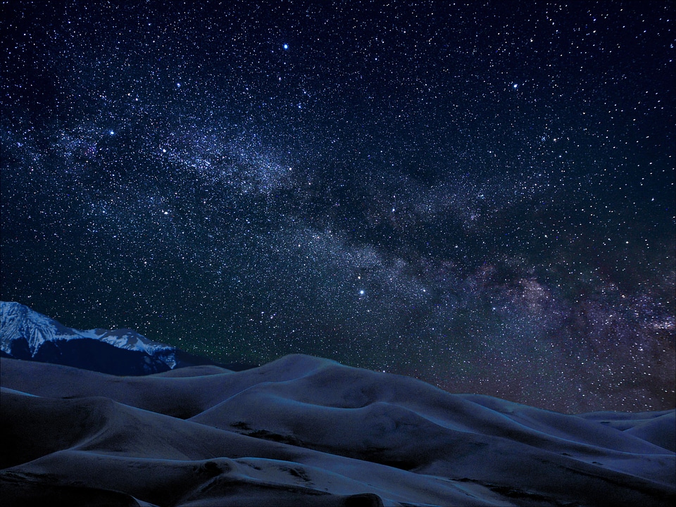 Stars of the Milky Way over the Dunes