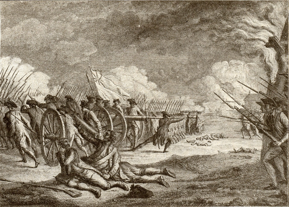 Romanticized 19th-century depiction of Battle of Lexington during the American Revolution