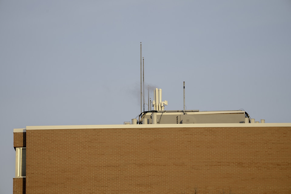 Antenna on top of the building