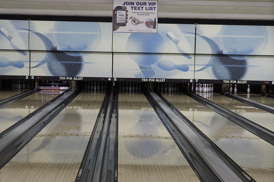 Bowling ball lanes interior