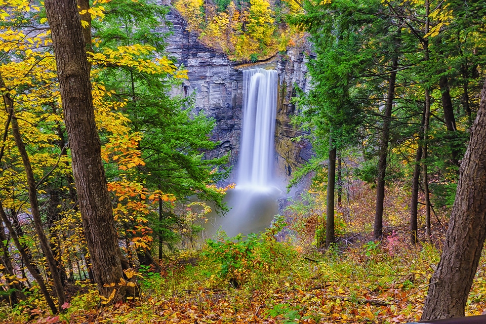 Waterfalls scenery in the fall