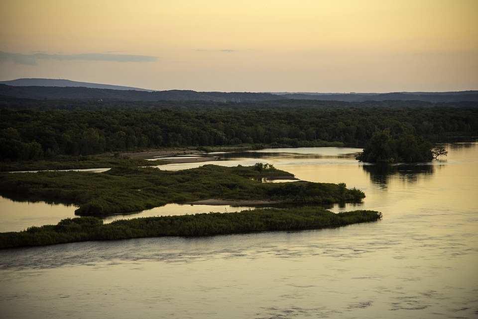 Forest and Wisconsin River Landscape at Ferry Bluff