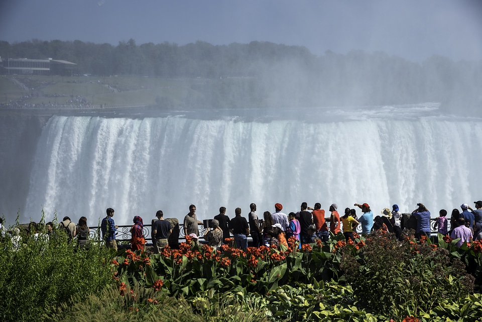 People looking at Niagara Falls in Ontario, Canada