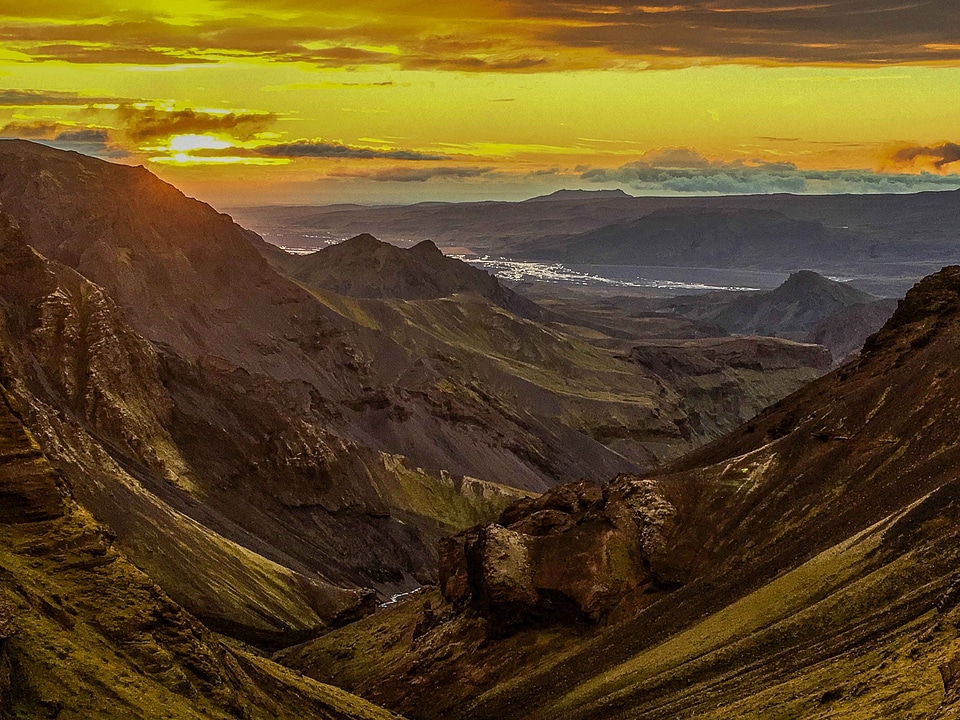 Mountain landscape in Iceland photo