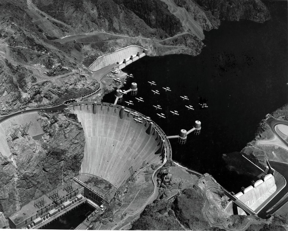 Aerial Photo of Hoover Dam Area and Lake Mead, Nevada