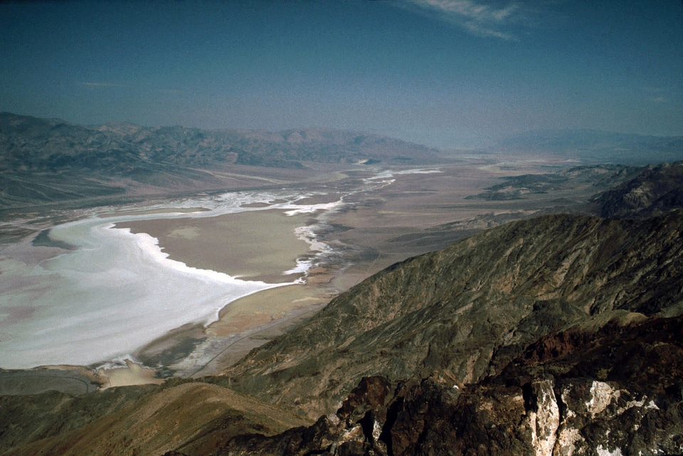 Salt Shoreline from Dante's view at Death Valley National Park, Nevada