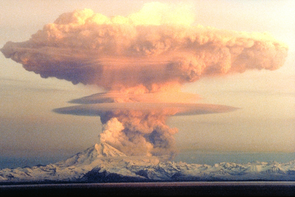 Redoubt Volcano in Eruption in Lake Clark National Park, Alaska