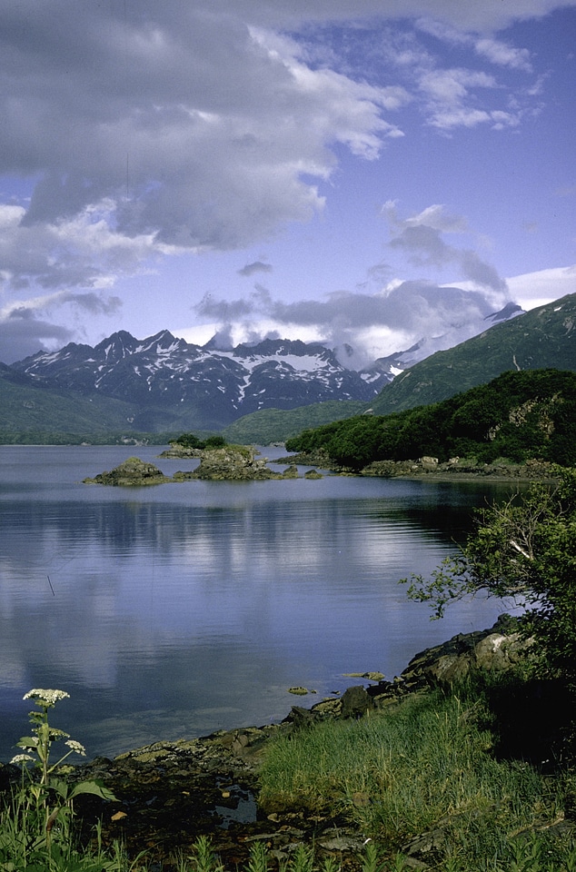 Landscape of the Mountains and Lake in Katmai National Park, Alaska