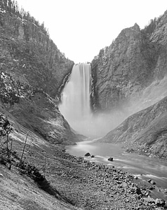 Great Falls of Yellowstone in 1874 in Wyoming photo