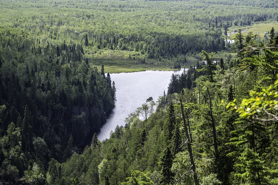 Close view of the lake at Ouimet Canyon Provincial Park, Ontario