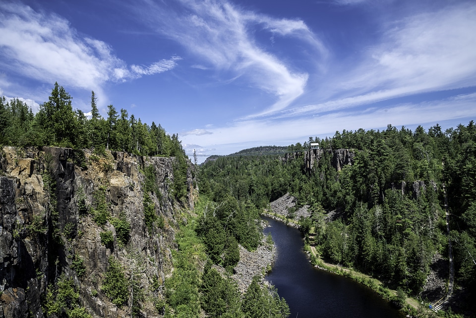 Cliffs and River under the Blue Sky at Eagle Canyon, Ontario