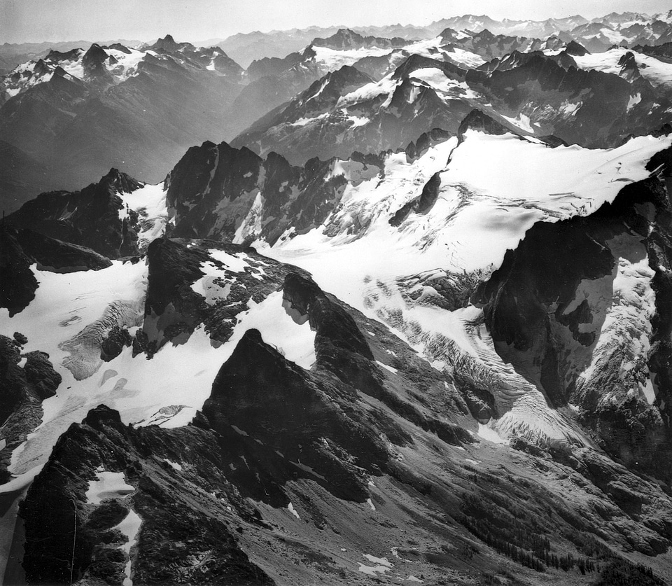 Neve Glacier in 1970 in Northern Cascades National Park, Washington