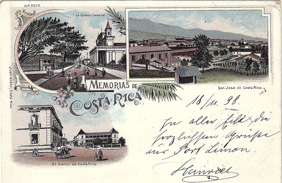 Early Postcard from San Jose, Costa Rica in 1898