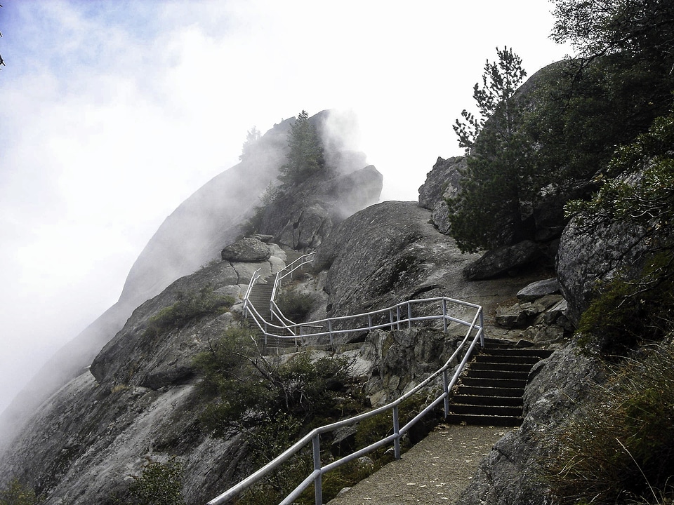 Trail up Moro Rock in Sequoia National Park, California