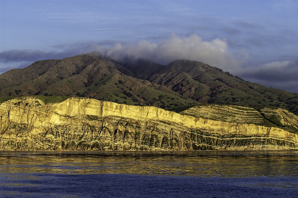 Rugged shoreline landscape of Santa Cruz Island in Channel Islands National Park, California