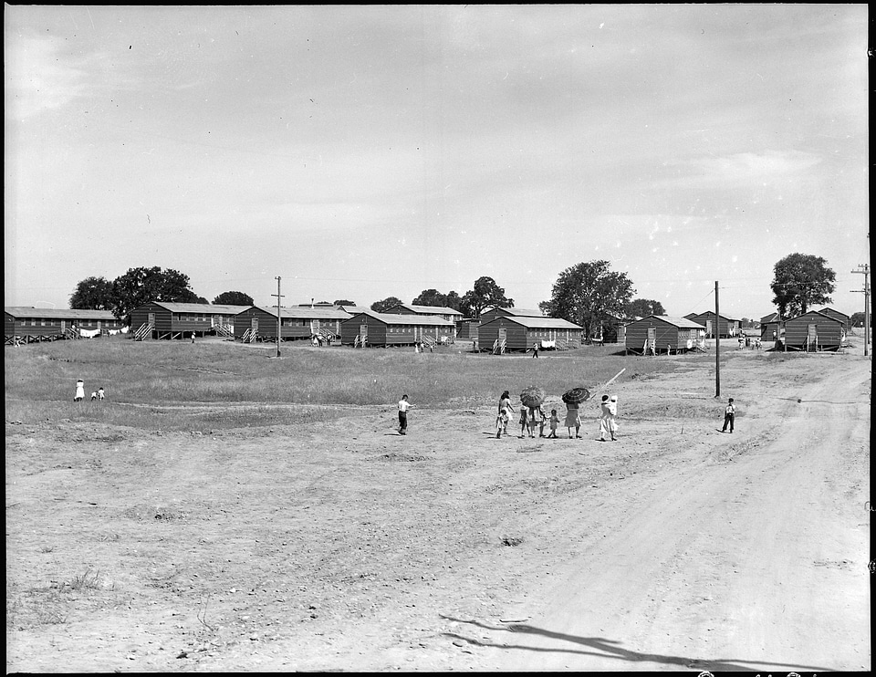 Barracks for families of Japanese descent during WWII in Sacramento, California