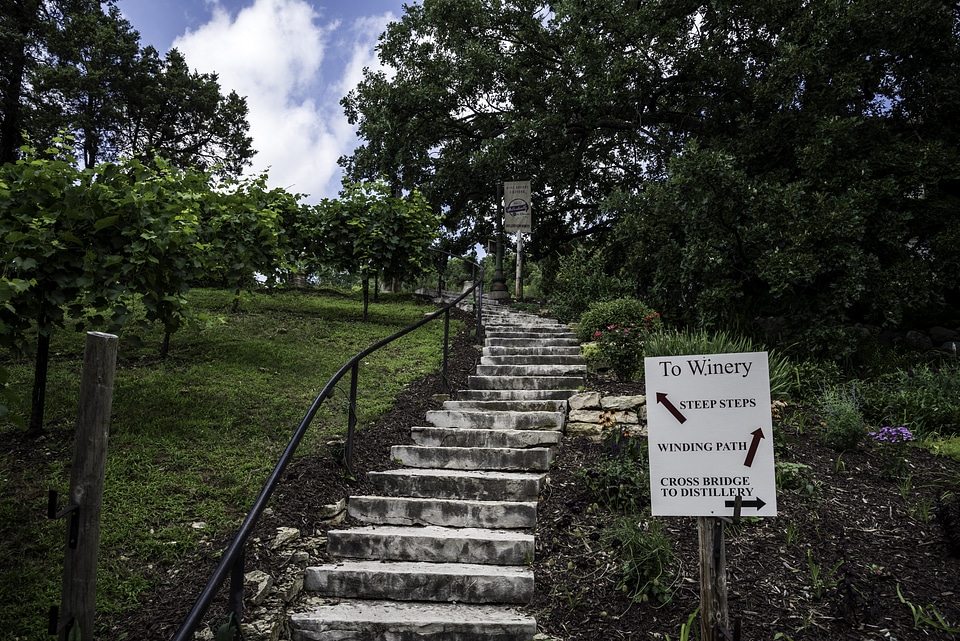 Stairs up at Wollersheim Winery, Wisconsin