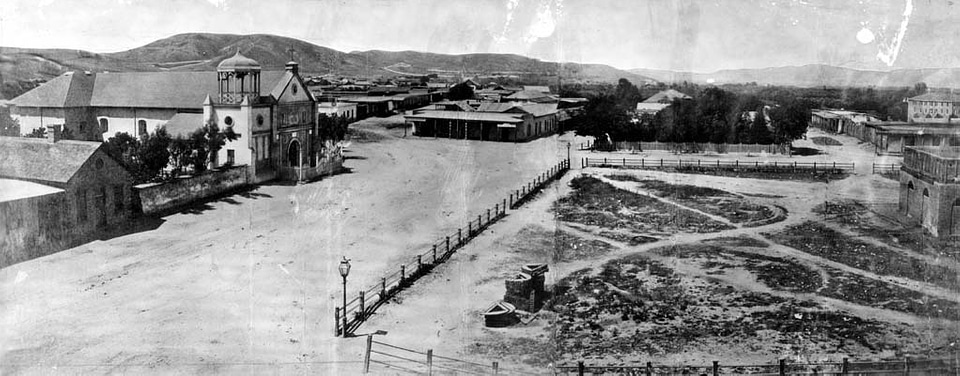 Los Angeles Plaza in 1869 in California photo