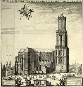 Utrecht Cathedral before the collapse of the nave, Netherlands photo