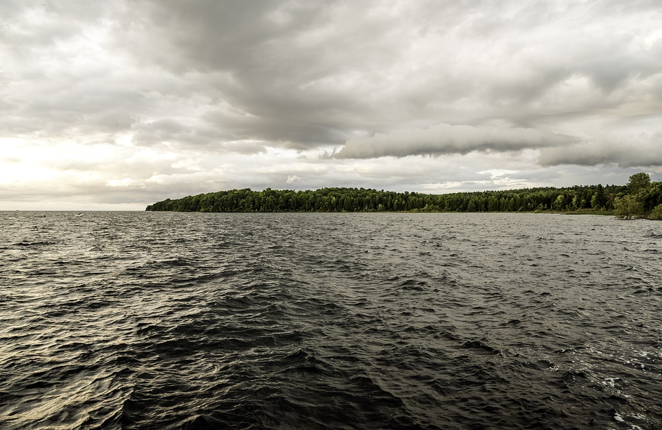Heavy Clouds over the Bay of Lake Michigan at Peninsula State Park, Wisconsin