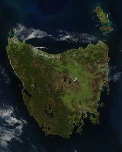 Satellite Photo of Tasmania, Australia photo