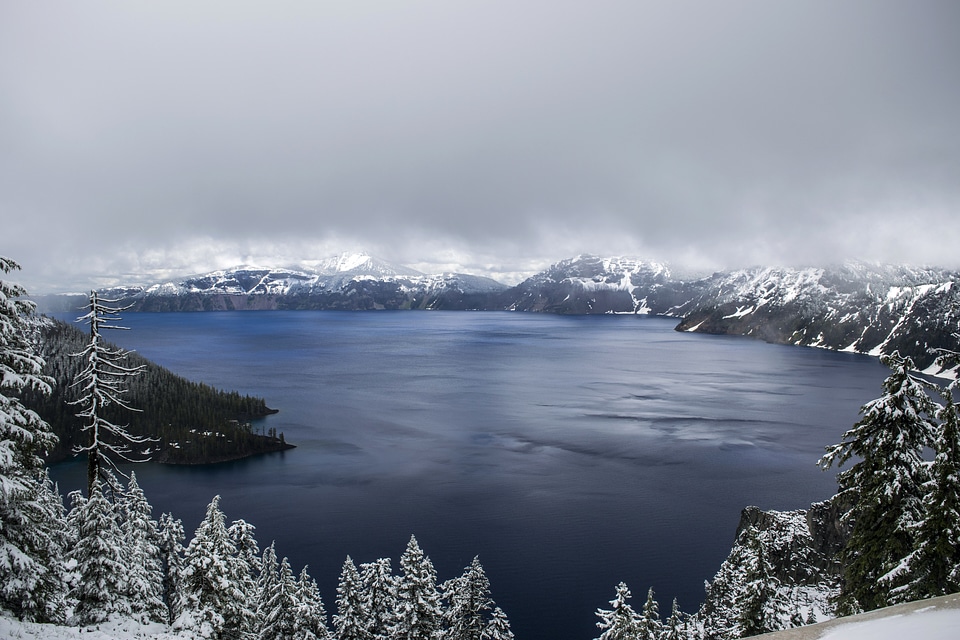 Foggy Skies over Crater Lake National Park, Oregon