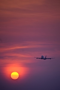 Landing sunset flying