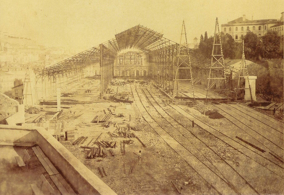 Construction of Russio Station in Lisbon, Portugal