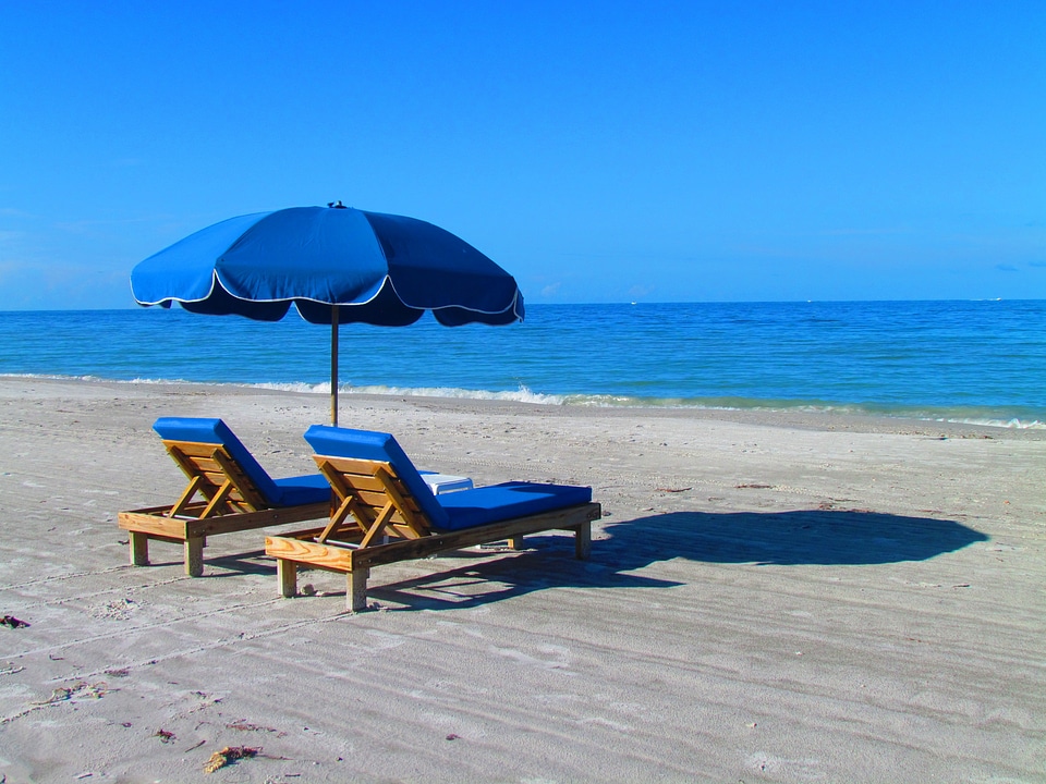 Umbrella ocean sand