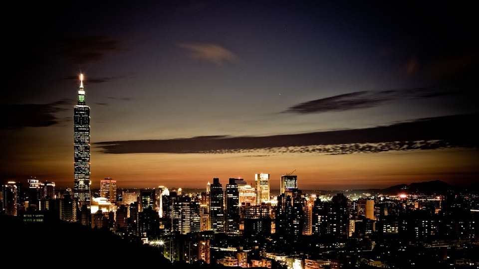 Night Skyline of Taipei, Taiwan photo
