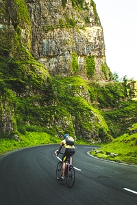 Cyclist on the road photo