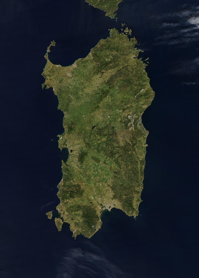 Satellite Image of Sardinia