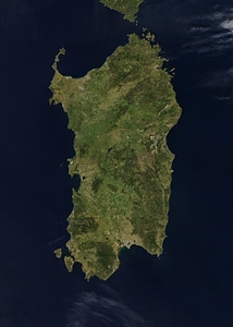 Satellite Image of Sardinia