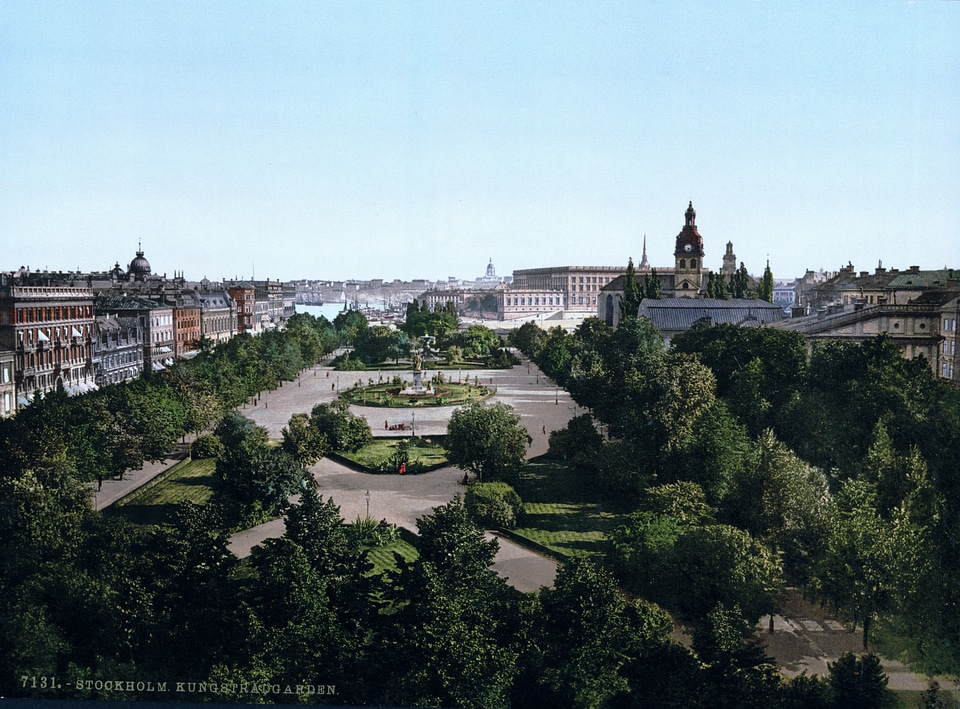 Kungsträdgården in Stockholm around 1900