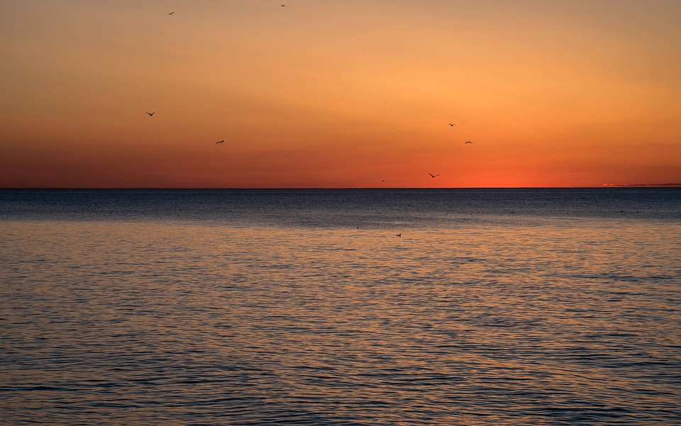 Daybreak over Lake Michigan at Point Beach, Wisconsin
